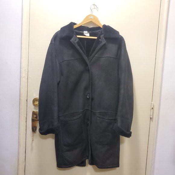 Women's Lambskin Leather Shearling Lined Coat Made In Canada - Picture 2 of 5